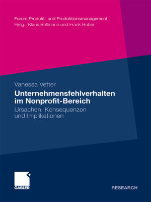 cover image of Unternehmensfehlverhalten im Nonprofit-Bereich
